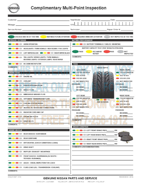 Nissan multi point inspection #4
