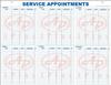 63-N * Week Long Service Appointment Sheets * Quantity 50